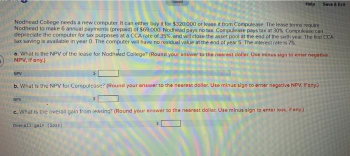  Help Save & Exit Nodhead College needs a new computer. It