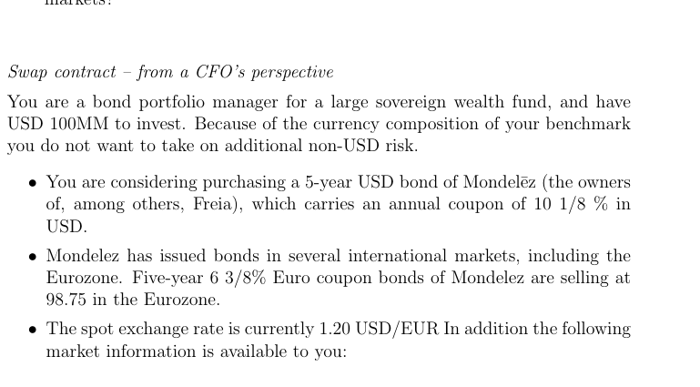 Swap contract - from a CFO's perspective You are a bond