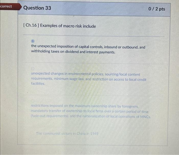 Need ans for this.Option A is incorrect. [Ch.16 ] Examples of macro