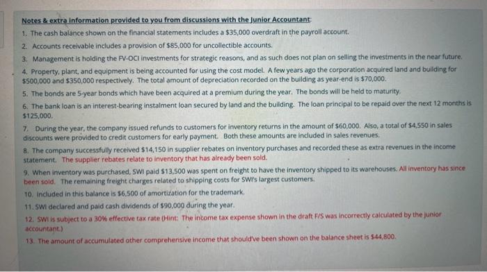 Columbia and Alberta. SWI has an operating bank account held at TD