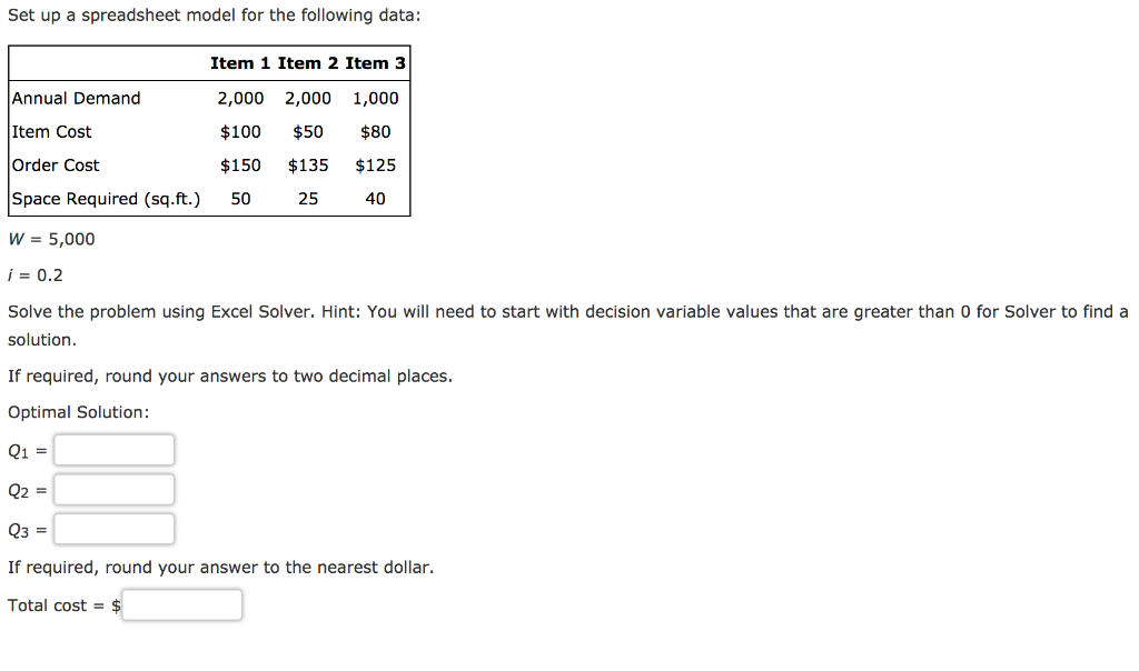 for controlling inventory and satisfying demand. Costs included in the model are