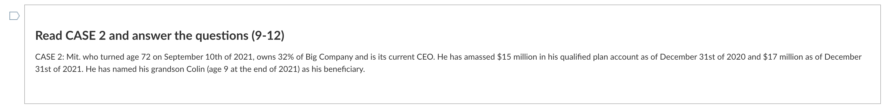 1.) What is the minimum distribution that Mit must receive for 2021?