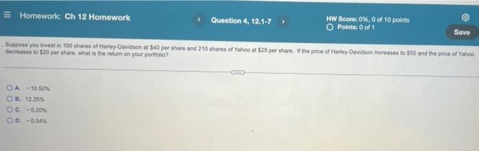  = Homework: Ch 12 Homework Question 4, 121-7 HW Score: 0%,