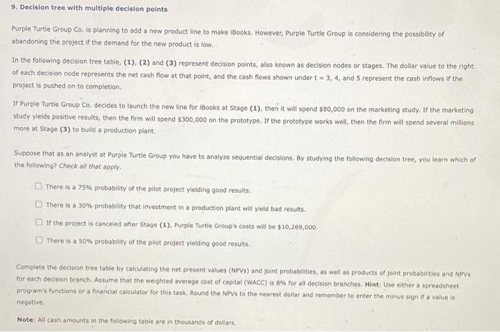  9. Decision tree with multiple decision points Purple Turtle Group Co.