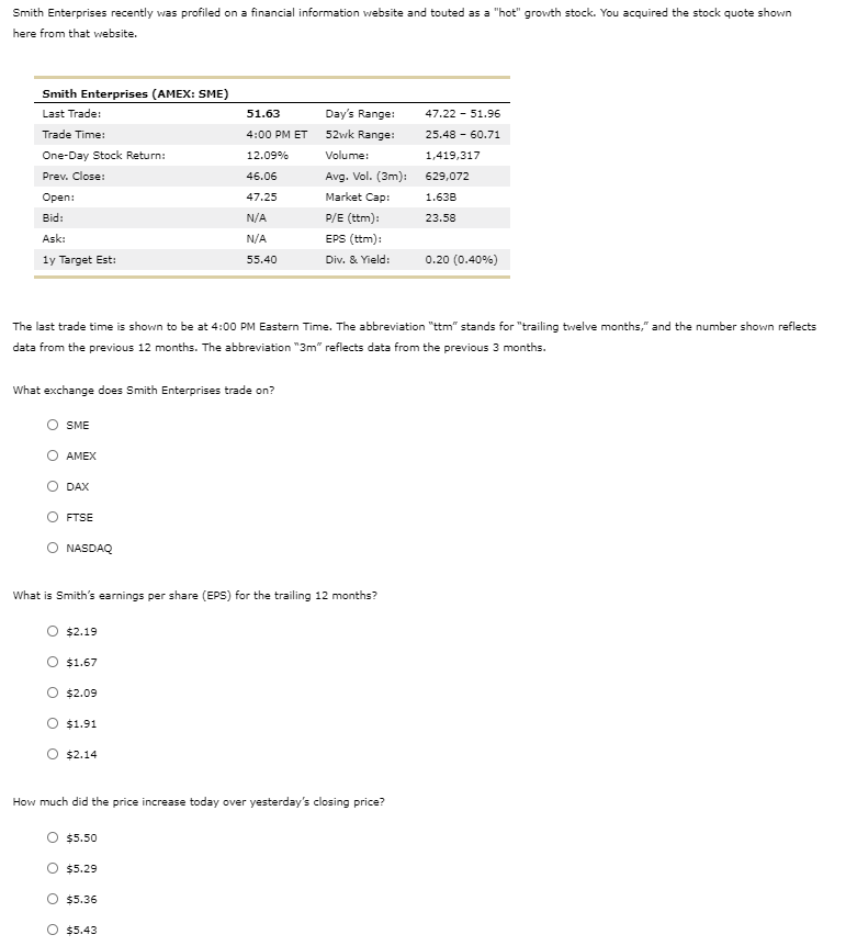 Smith Enterprises recently was profiled on a financial information website and