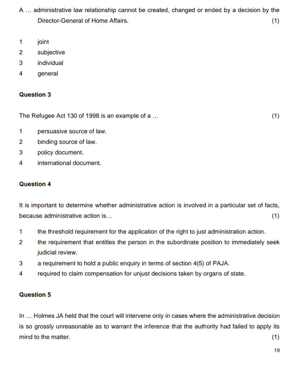  A ... administrative law relationship cannot be created, changed or ended