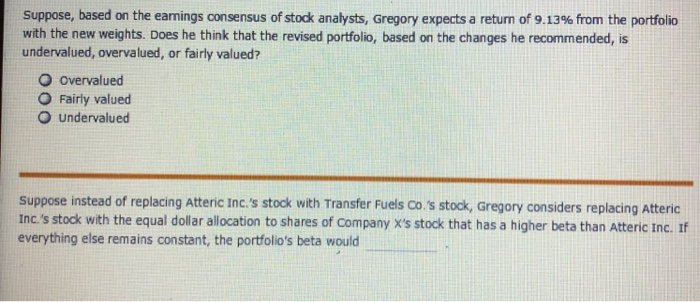 wealth management firm. One of his clients holds a $7,500 portfolio that