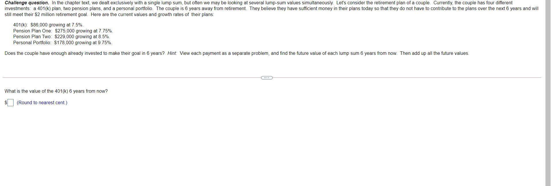 Challenge question. In the chapter text, we dealt exclusively with a