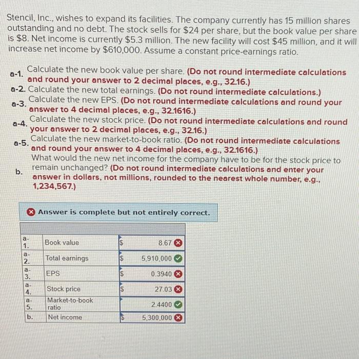 valid answers Hominy, Inc., has debt outstanding with a face value of