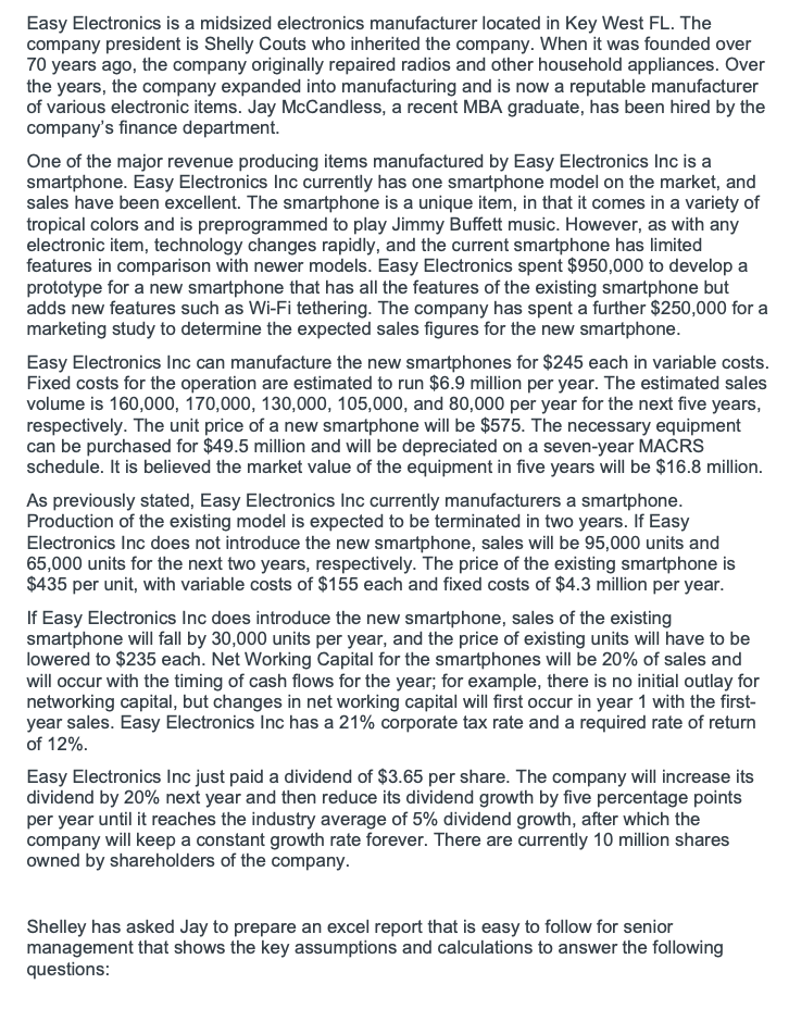 can someone do this correctly on excel and show formulas please? Easy