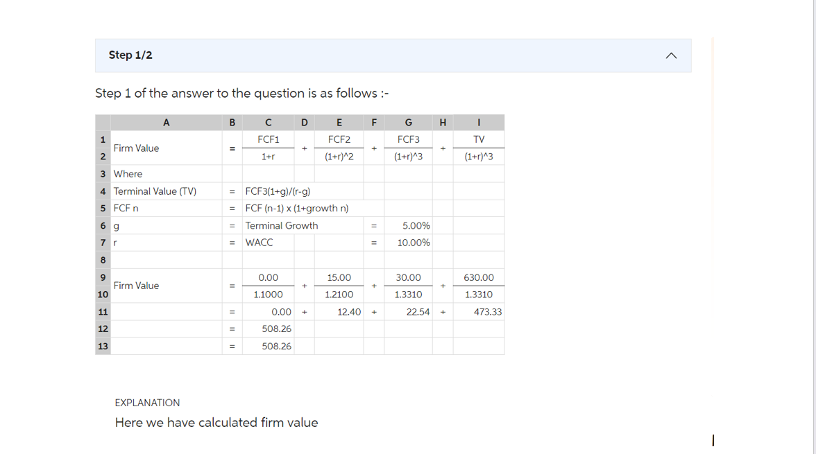 it is 630? CCV Inc. forecasts that its free cash flow in