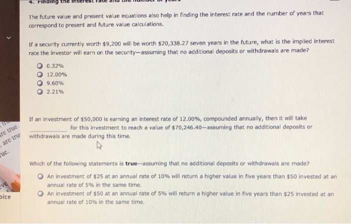 UN LICHIDULUGULL The future value and present value equations also help