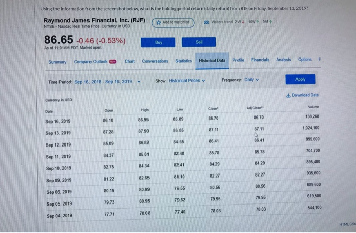  Using the information from the screenshot below, what is the holding