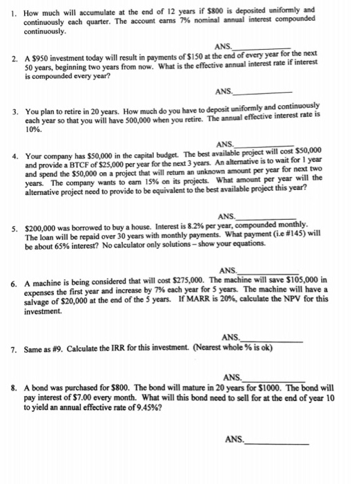  Please answer all question 1. How much will accumulate at the