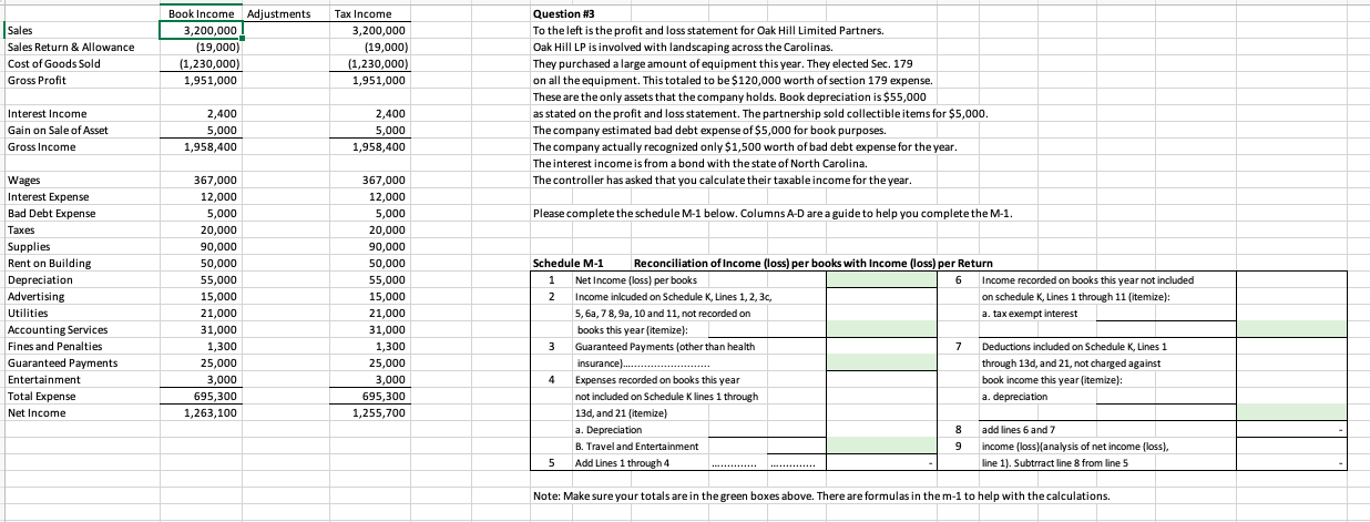  Note: Make sure your totals are in the green boxes above.