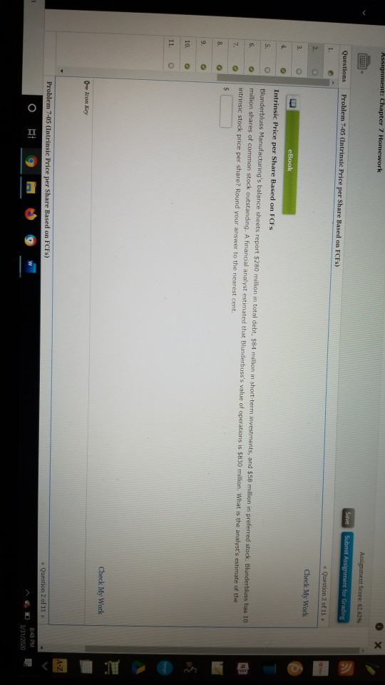  Assignment: Chapter 7 Homework Assignment Score 62.62% Save Submit Assignment for