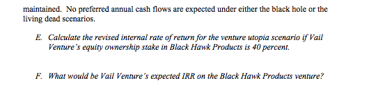 you used to calculate it. 1 Internal Rates of Returnj Vail Venture