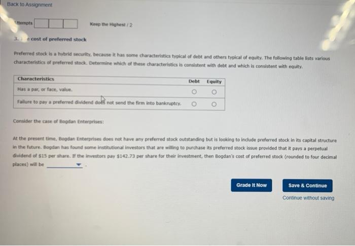 27 3 Back to Assignment Herpts Keep the Highest / 2 cost