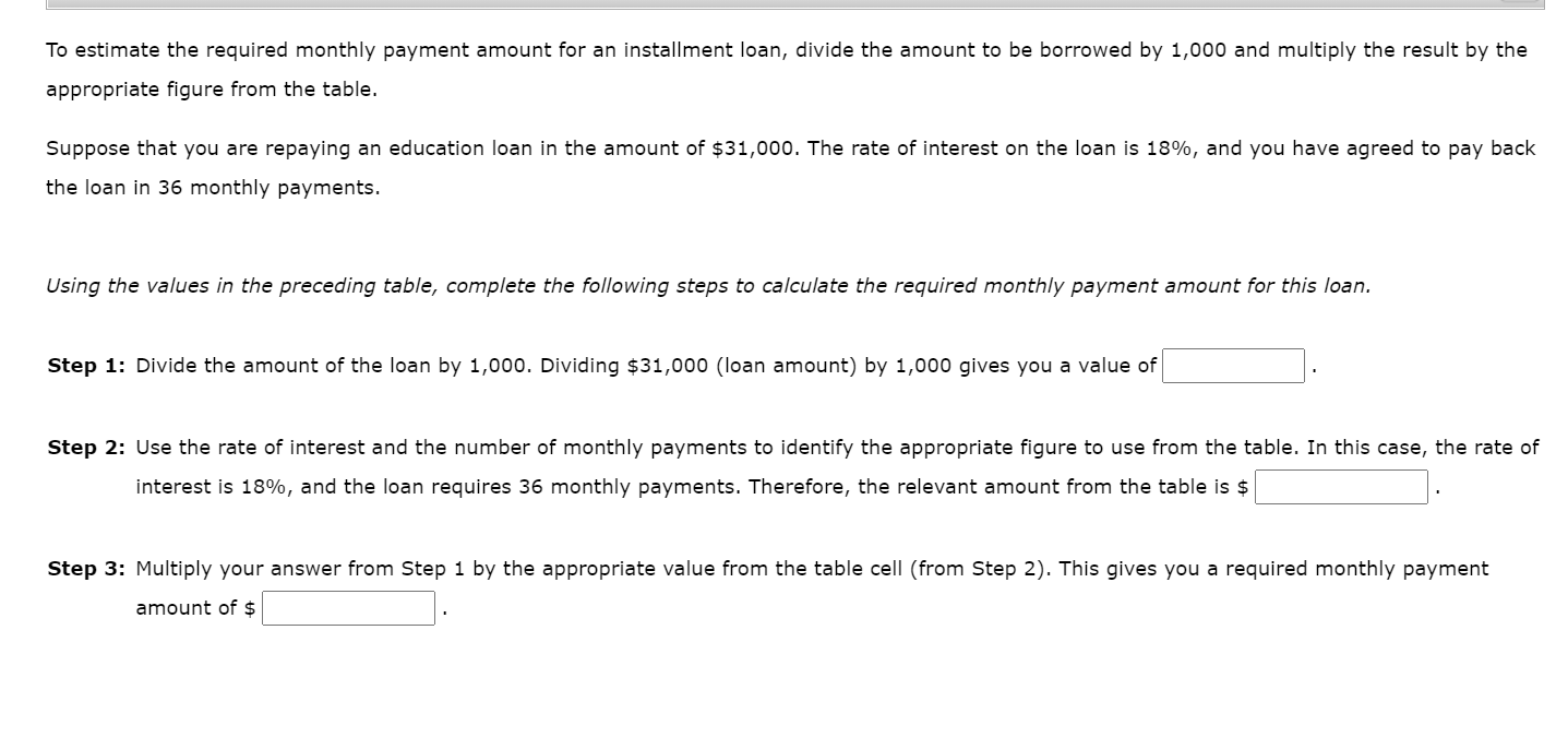 Loan Payment on a Simple-Interest Installment Loan Installment loans allow borrowers to