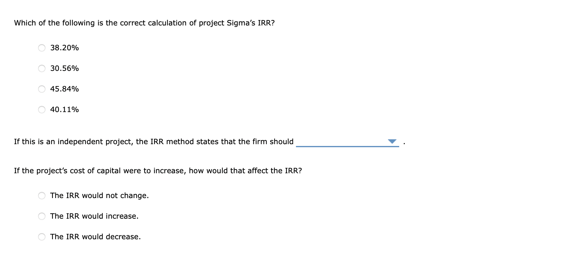 the other information is there. Thank you! The internal rate of return