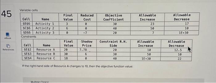  45 eBook References Variable cells Cell Name $B$6 Activity 1 $C$6