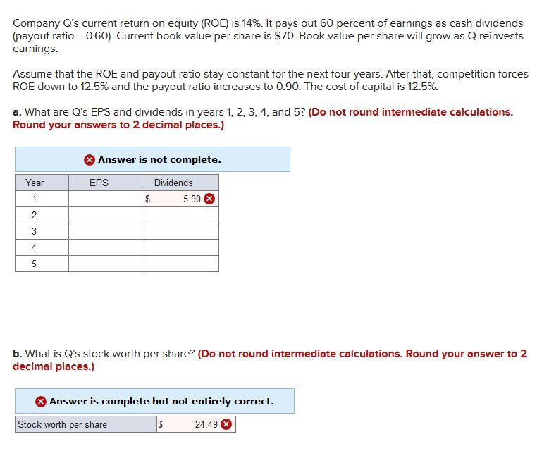  Company Q's current return on equity (ROE) is 14%. It pays