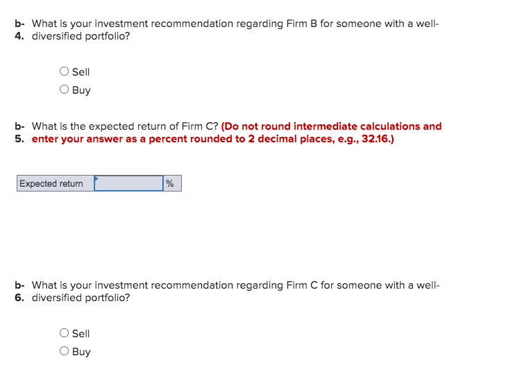 risk-free asset: a. Fill in the missing values in the table. (Leave