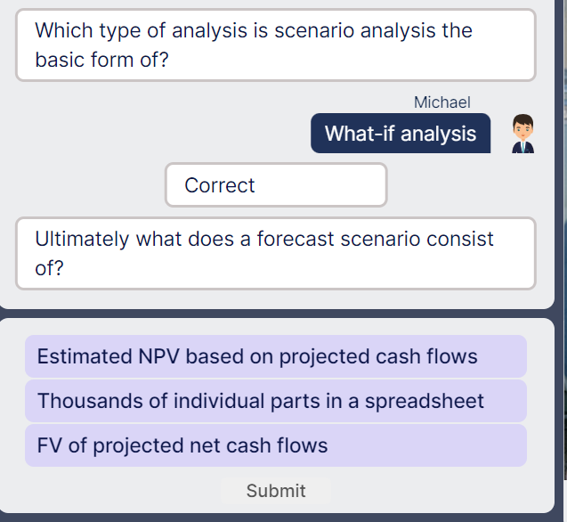  Which type of analysis is scenario analysis the basic form of?