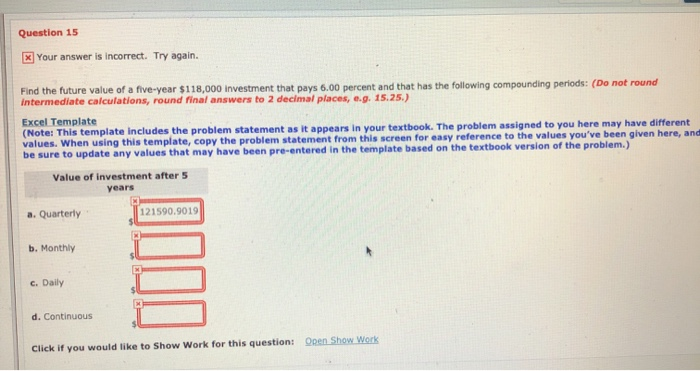  Question 15 > Your answer is incorrect. Try again. Find the