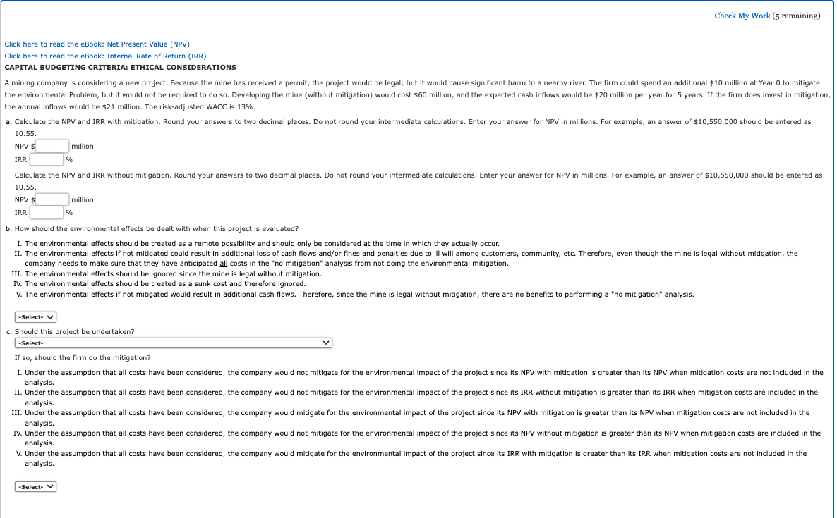  Check My Work (5 remaining) Click here to read the eBook: