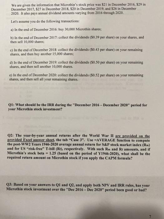  its one whole problem We are given the information that Microthin's