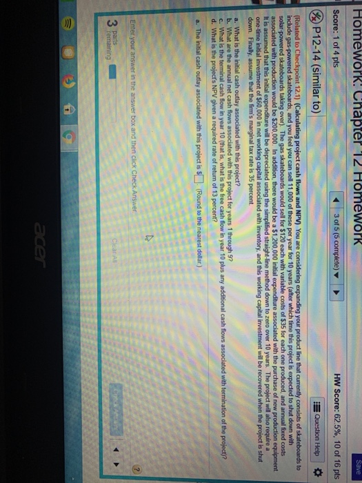 please answer all parts and explain if possible !(: Save Homework: Chapter