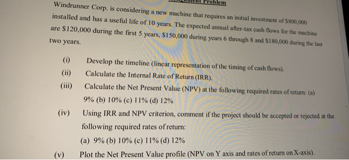 W elt Problem Windrunner Corp. is considering a new machine that