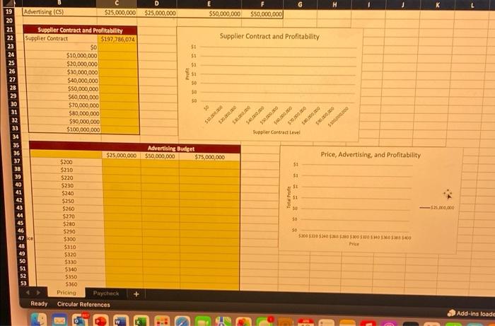  G Advertising (5) D $25,000,000 $25,000,000 E $50,000,000 $50,000,000 19 20