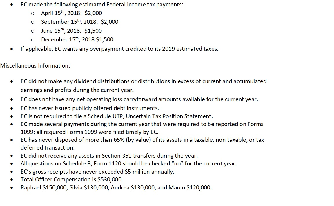 fill in the gaps. You may ignore any Alternative Minimum Tax (AMT)