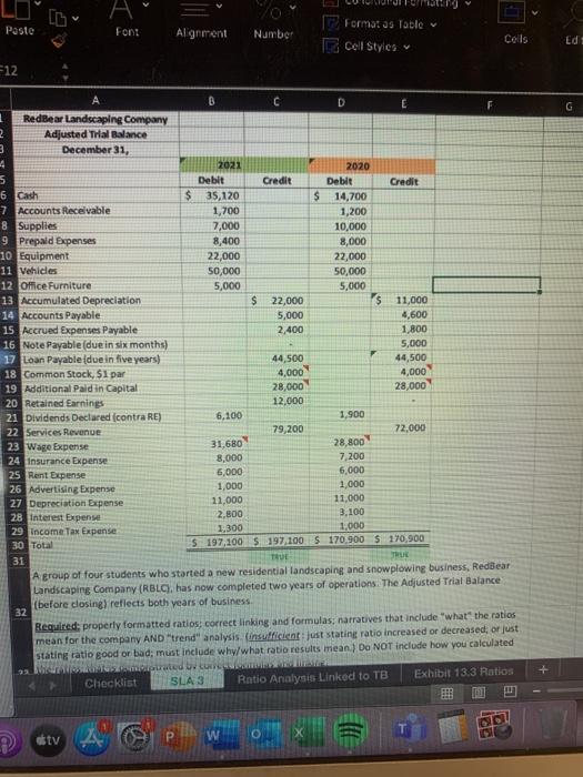  need help with ratio analysis Paste Font Alignment Number E Formatas