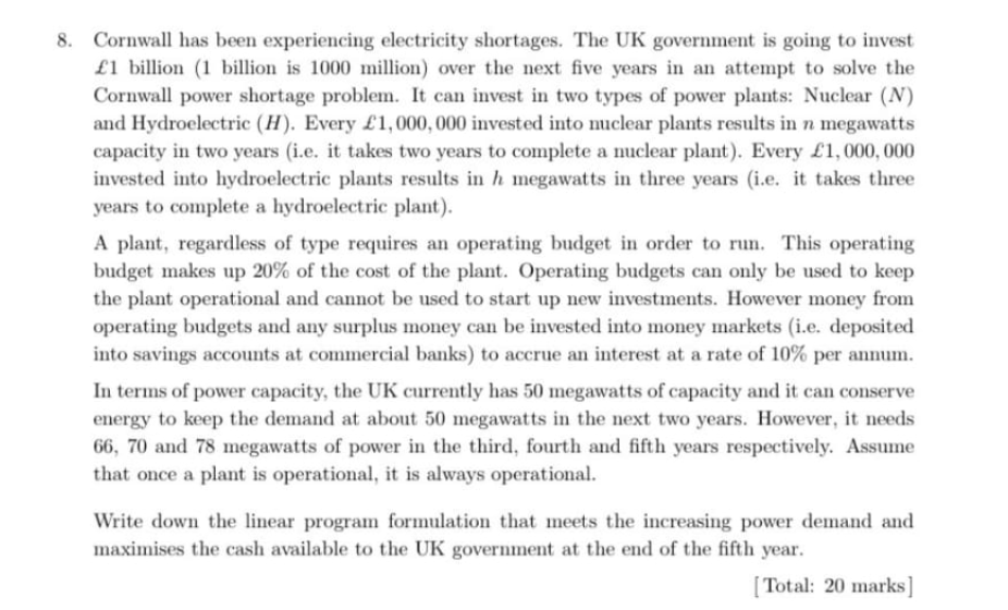, thanks MA5511/20 4 SECTION B These questions will each be marked