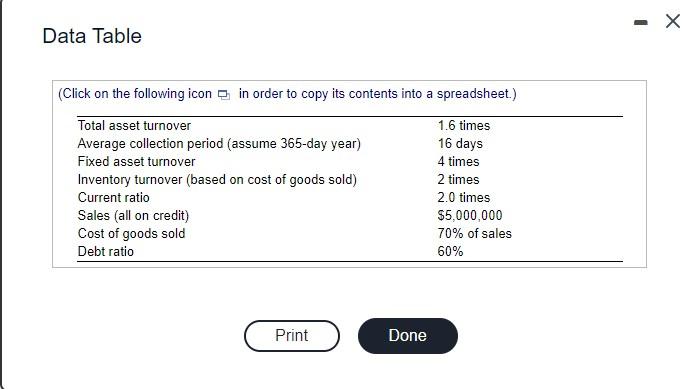  - X Data Table (Click on the following icon in order