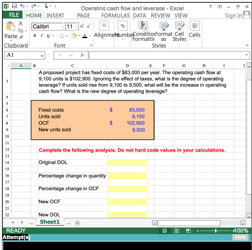 PLEASE ONLY ANSWER USING EXCEL FORMULAS/CELLS - DO NOT GIVE NUMBERS AS