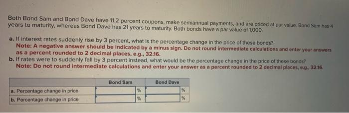 hello, please i need this question Thanks Both Bond Sam and Bond