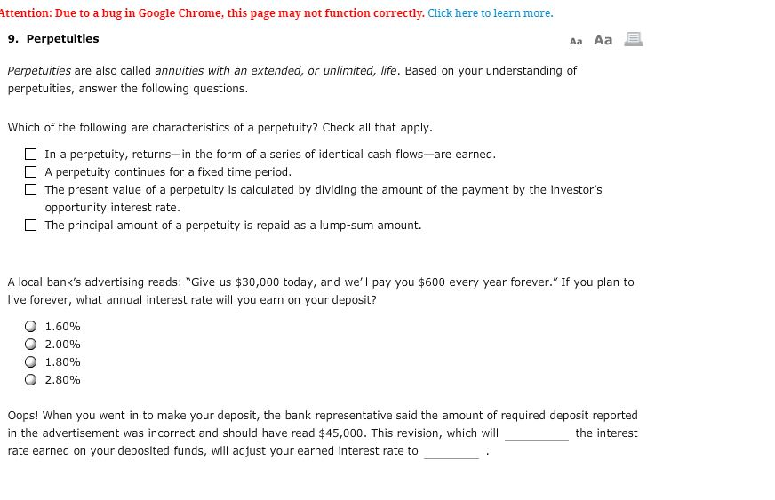 ttention: Due to a bug in Google Chrome, this page may