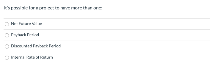  It's possible for a project to have more than one: Net