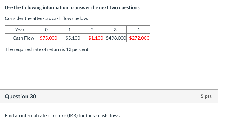  Use the following information to answer the next two questions. Consider
