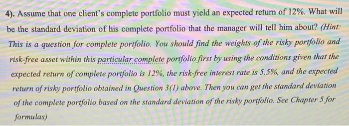 of 0% to 100% in increments of 20%. What expected return and