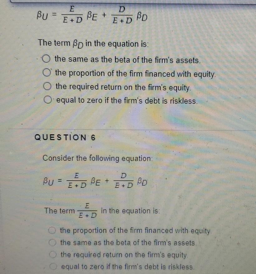 1. 2. please answer questions completely using multiple choice. Bu = BE