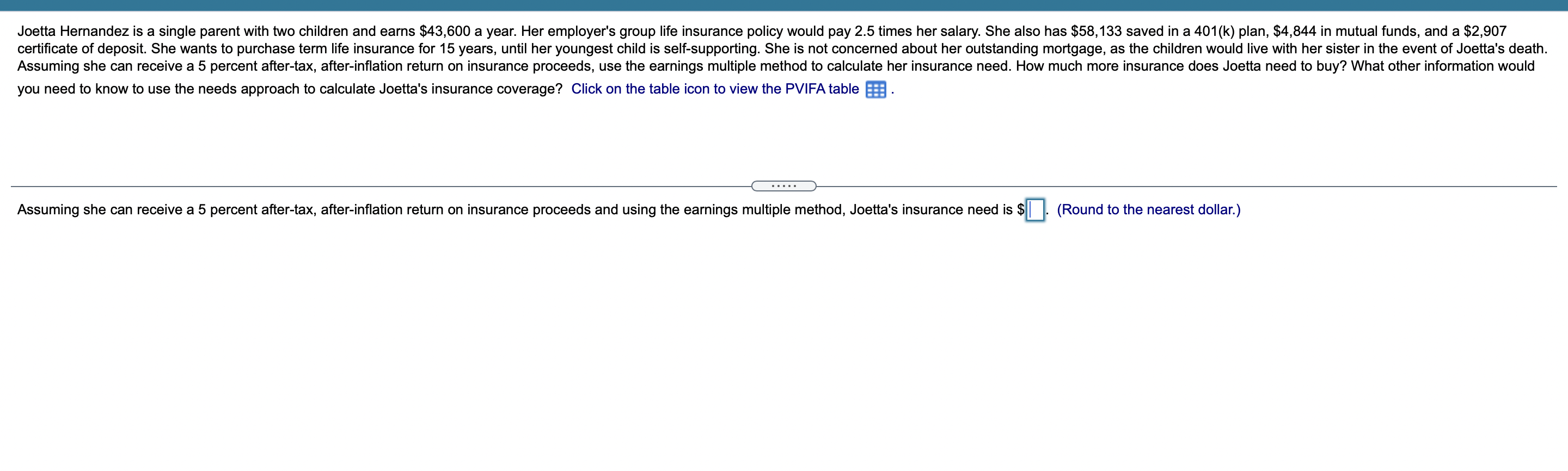 Joetta Hernandez is a single parent with two children and earns