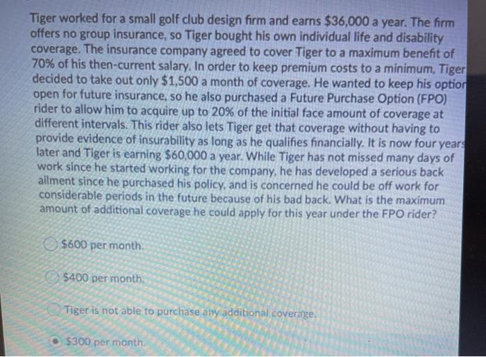 Which is the right ans? Tiger worked for a small golf club