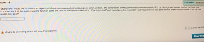  stion 18 112 points to Shanos ing would like to finance