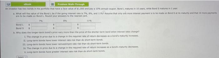  ebook Problem Wald-Through An investor has two bonds in his portfolio
