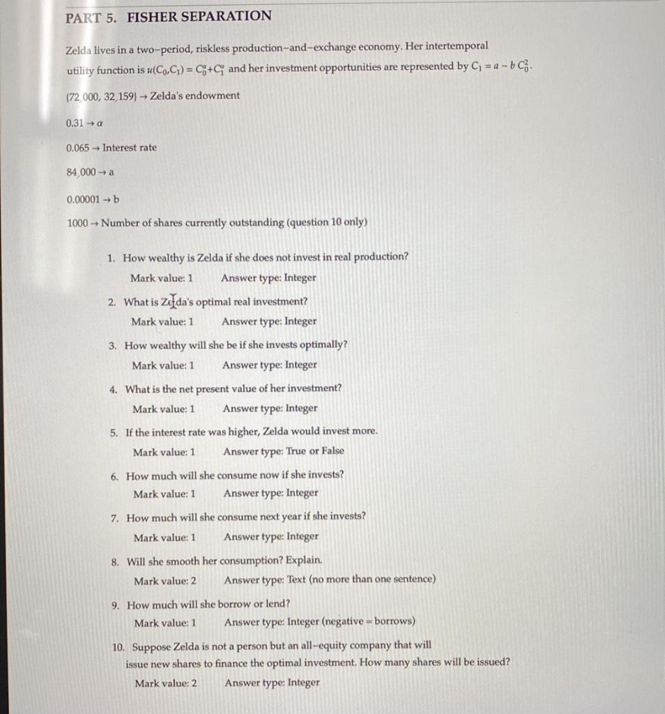 and D, with expected returns 8 and covariance matrix V. A portfolio